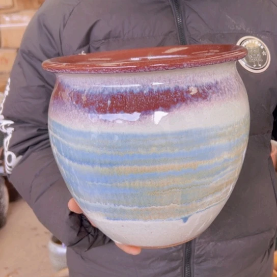 紫砂花盆高24口25————