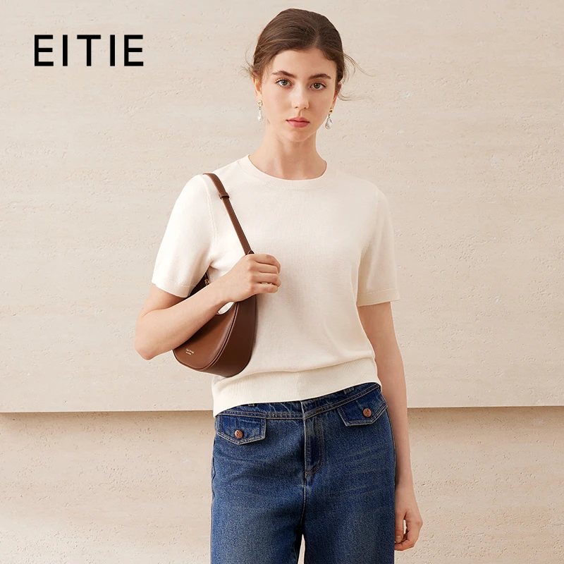 EITIE爱特爱25新舒适柔软百搭基础款短袖多色圆领针织衫A2501507