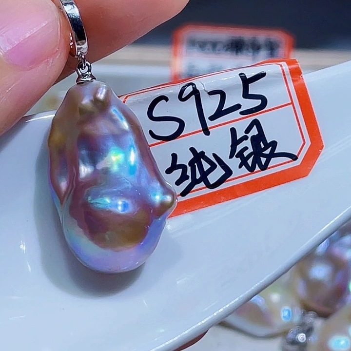 淡水珍珠银S925镶嵌颈饰
