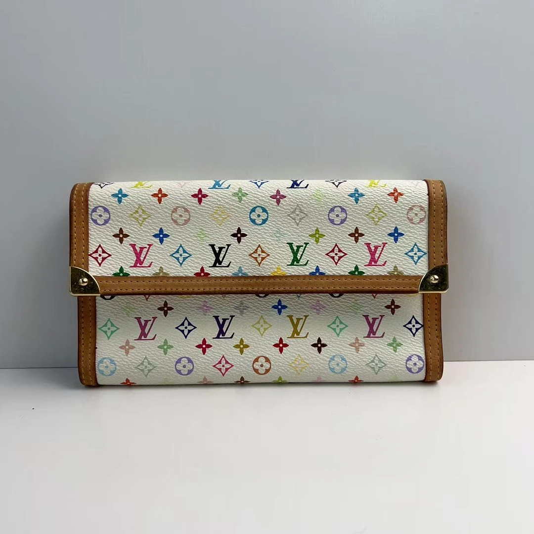 95新 LouisVuitton/路易威登 路易威登白三彩百搭钱包