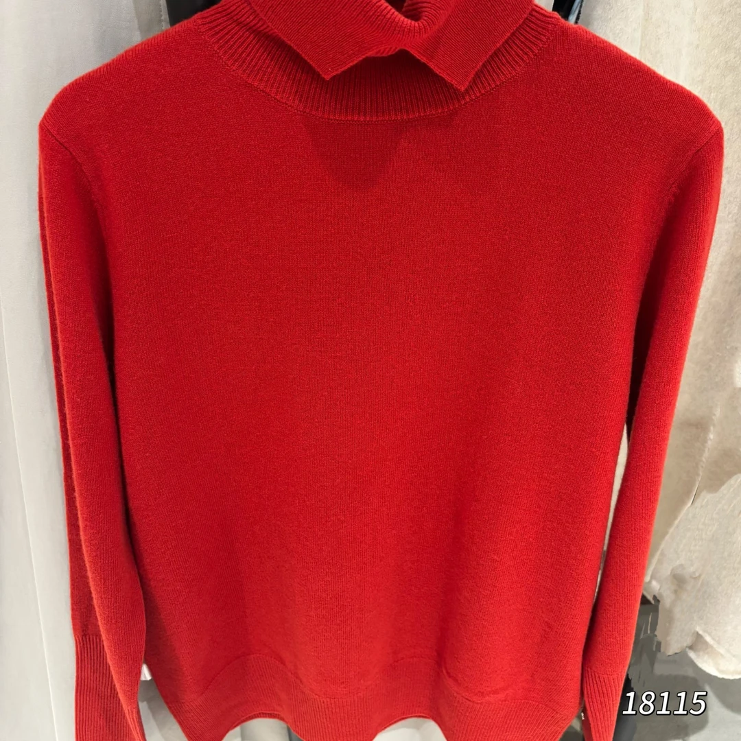 18115（部分无水洗唛介意慎拍）WANGDAN设计感高领手袖四粒扣针织衫