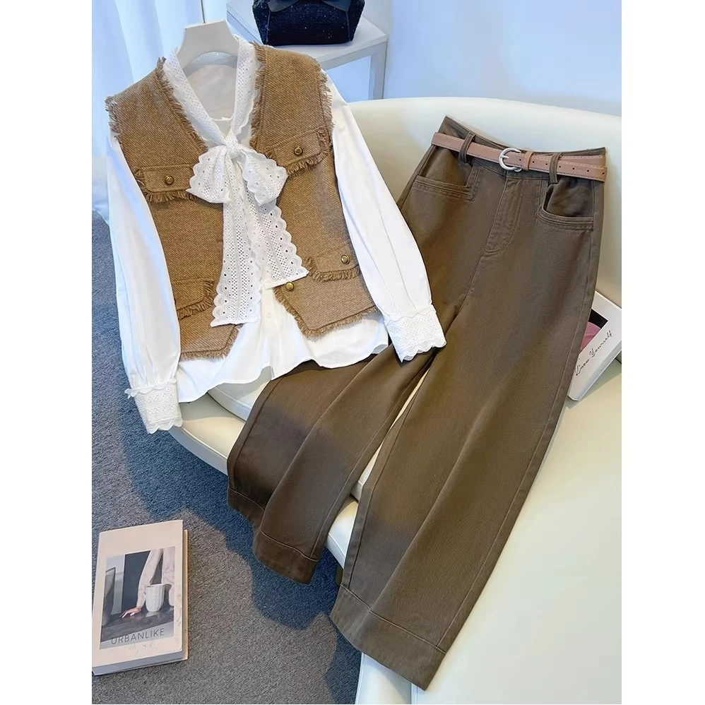 轻奢马甲套装女秋季2025新款小个子高级感百搭气质穿搭一整套装