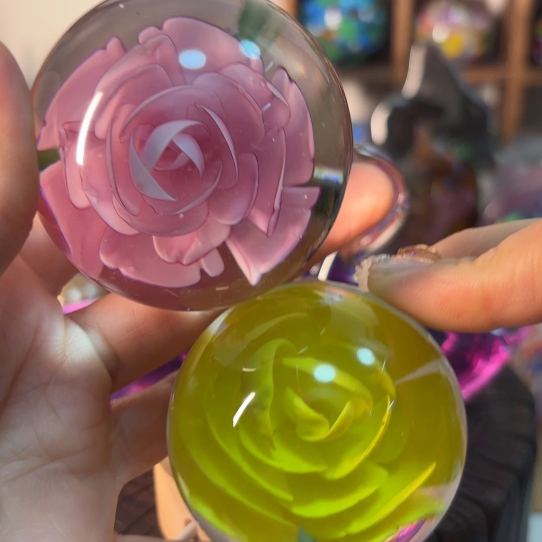 手工艺品琉璃微瑕2个