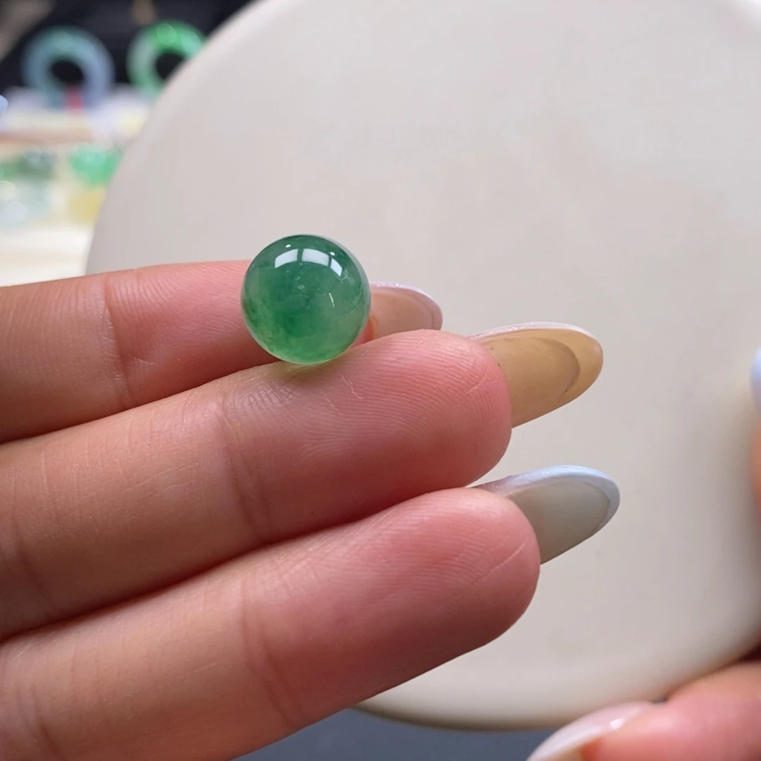 翡翠吊坠(不含链)未镶嵌翡翠高冰阳底飘绿花珠卡11.3m