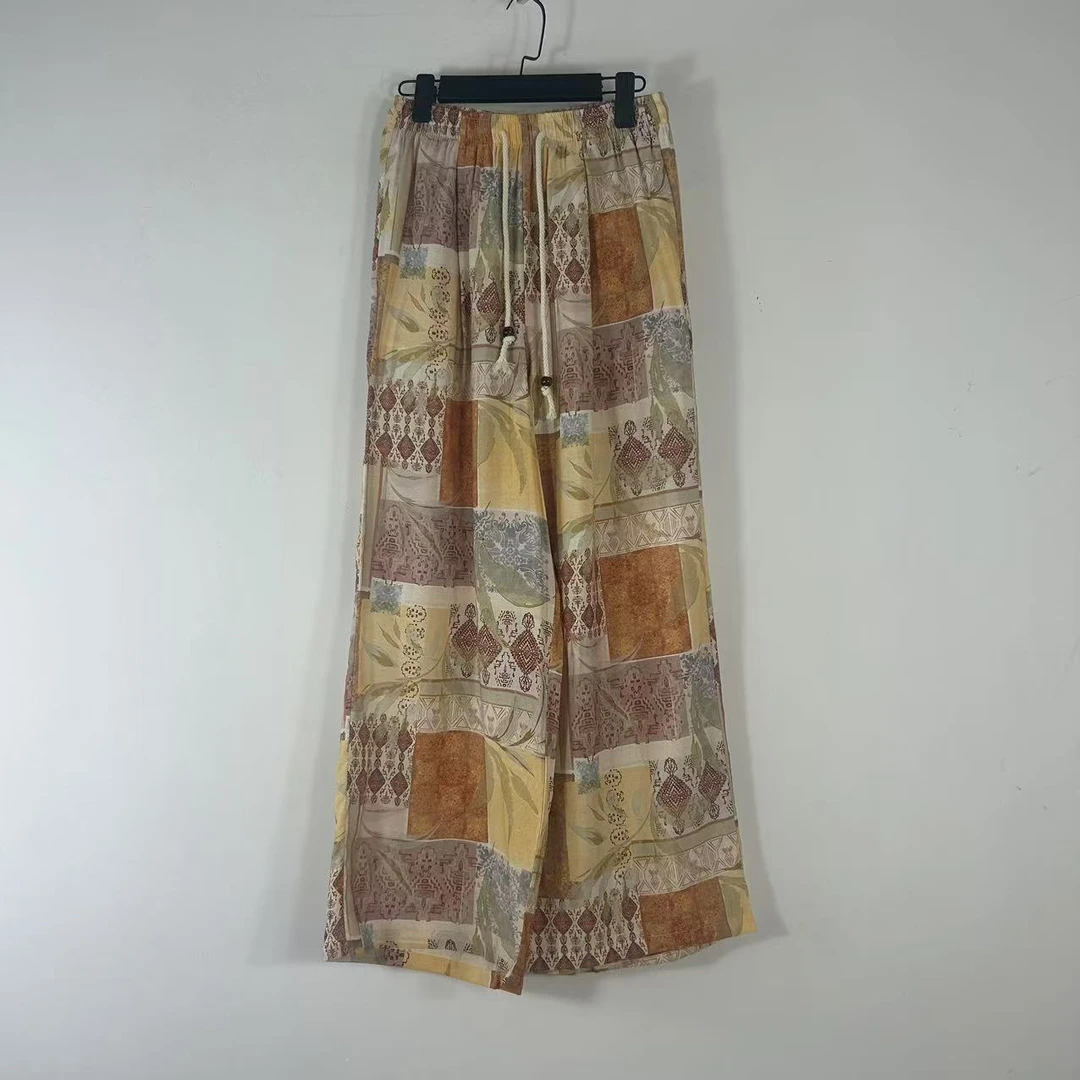 【77衣橱】KS9437新款波西米亚风双口袋夏季阔腿裤宽松长裤百搭