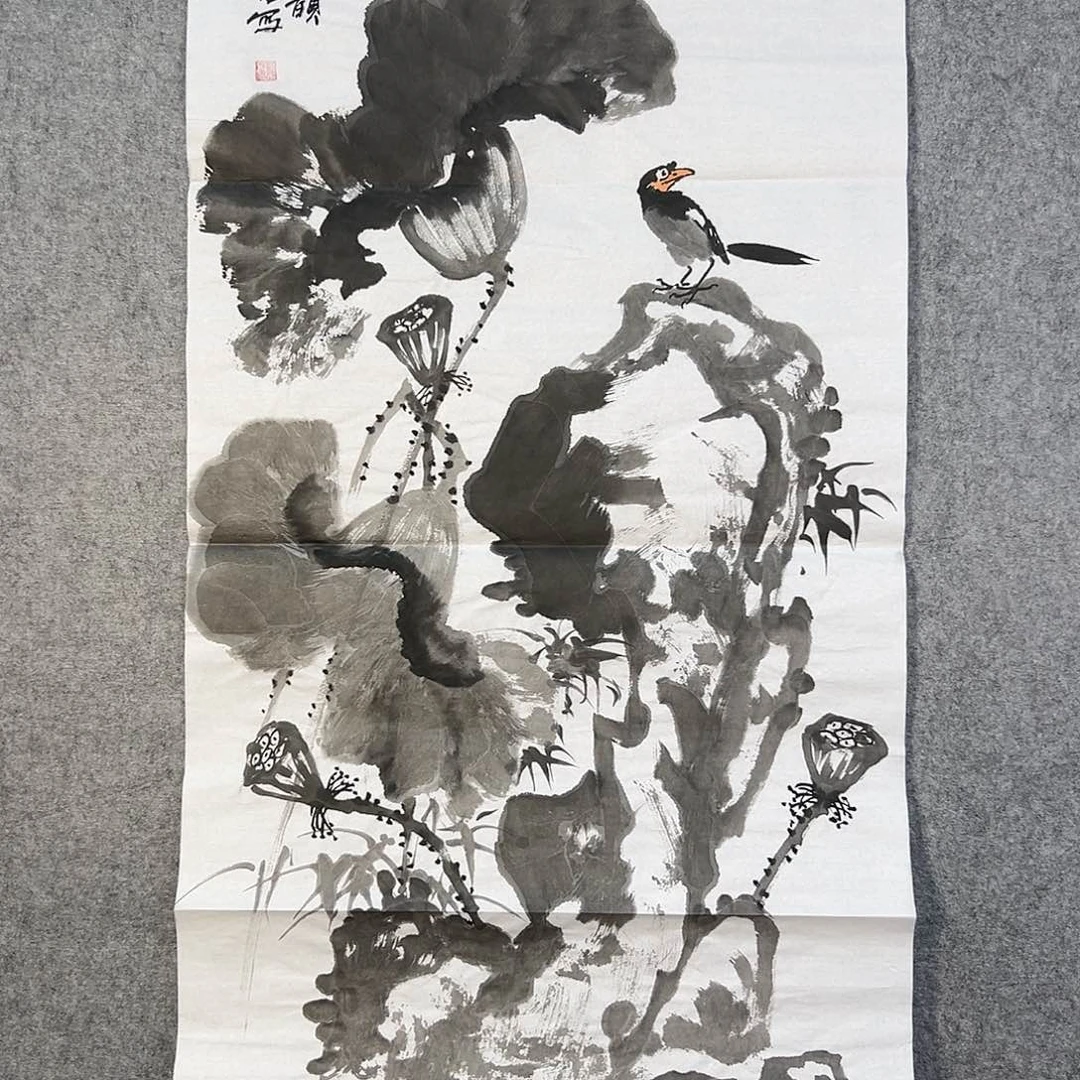 国画510 牡丹之花之叶的颜色与