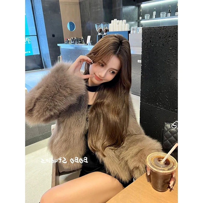 【即将售罄8】2024海宁秋款草草外套毛毛气质网红时尚百搭显瘦