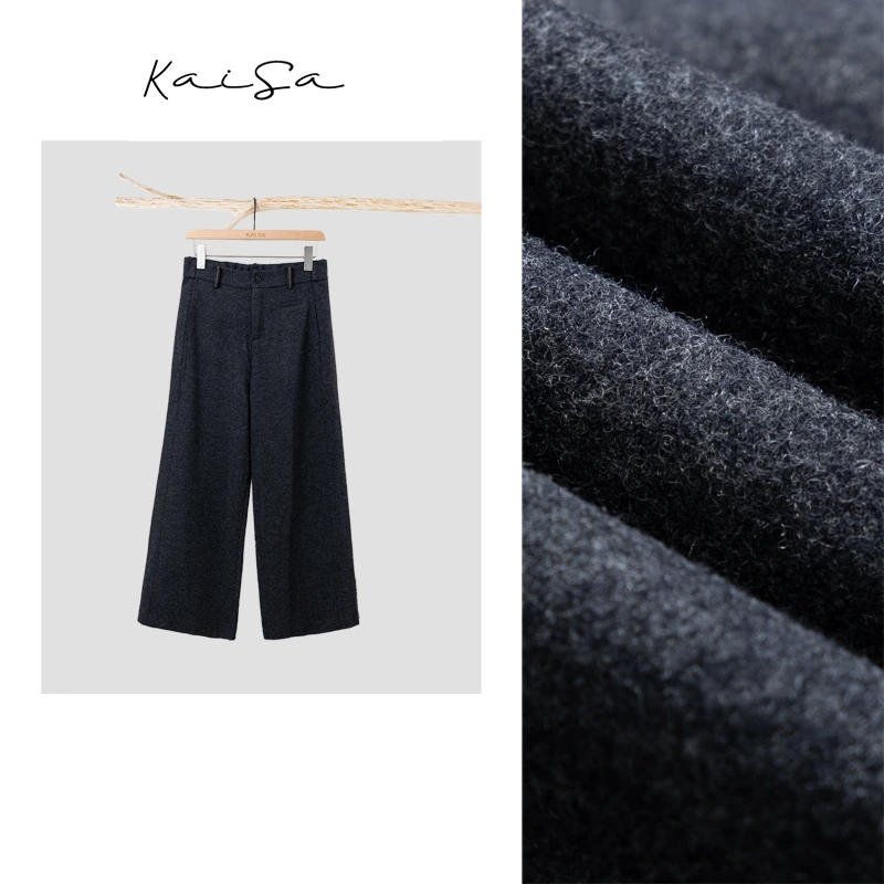 【简单】不挑腿型 ~加厚秋冬新款羊毛休闲针织裤微喇直筒裤