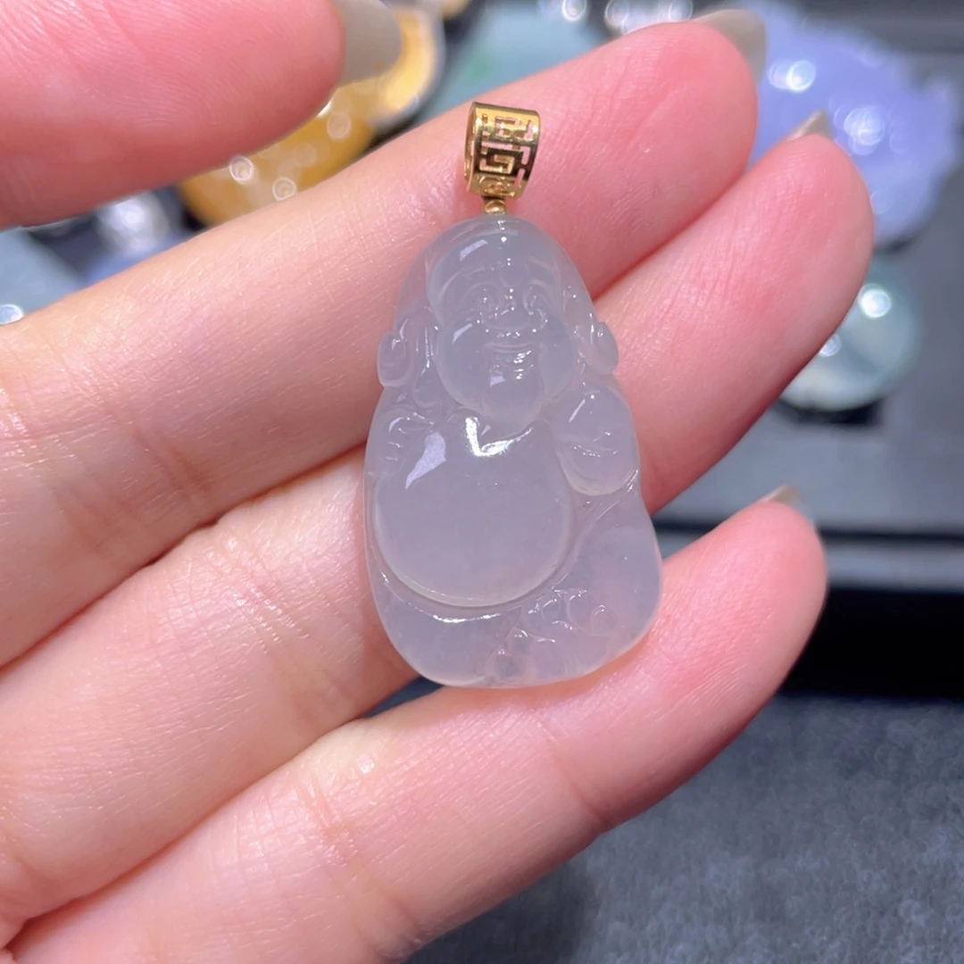 颈饰18K金镶嵌翡翠翡翠