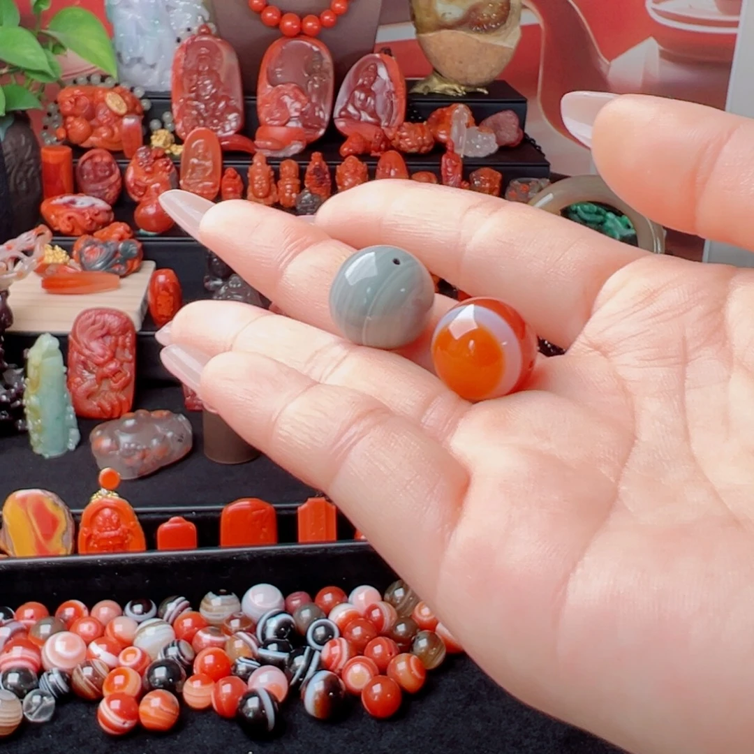 冬***密玛瑙/玉髓未镶嵌单珠