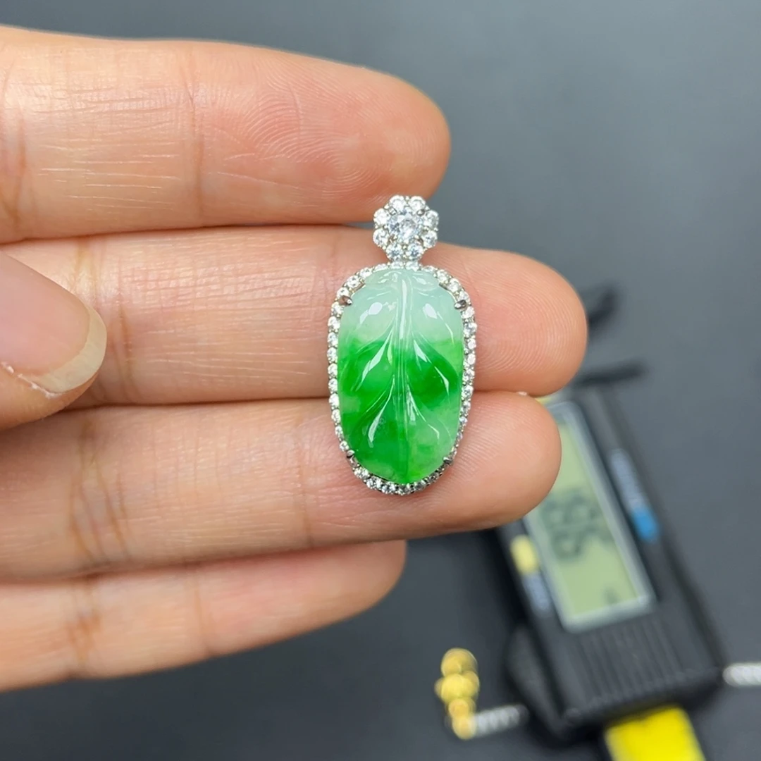 翡翠银S925镶嵌吊坠(不含链)