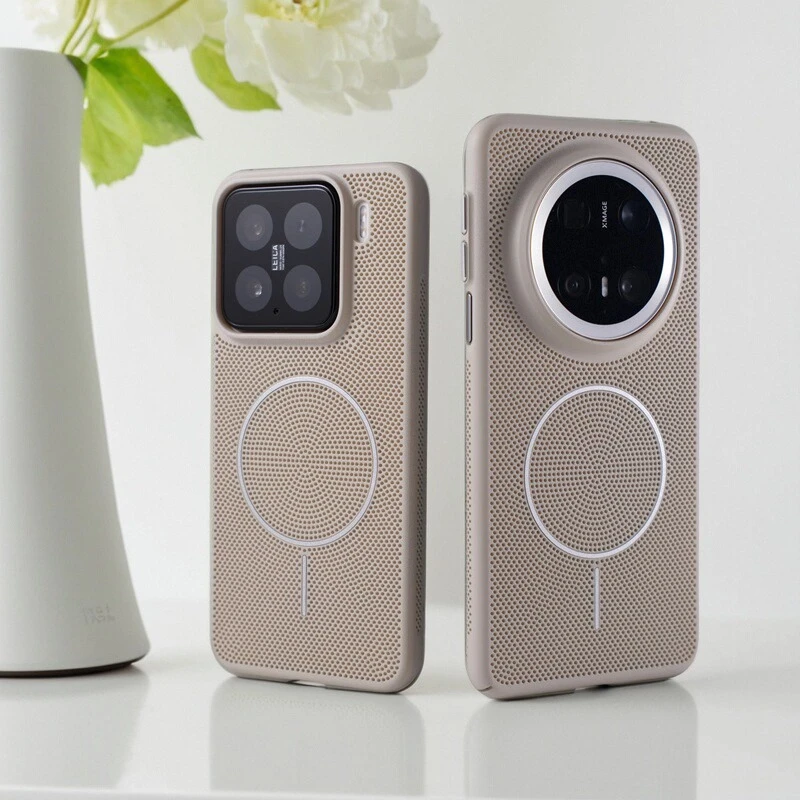 细圈磁吸适用小米15手机壳华为mate70/60透气散热苹果16/15防摔壳