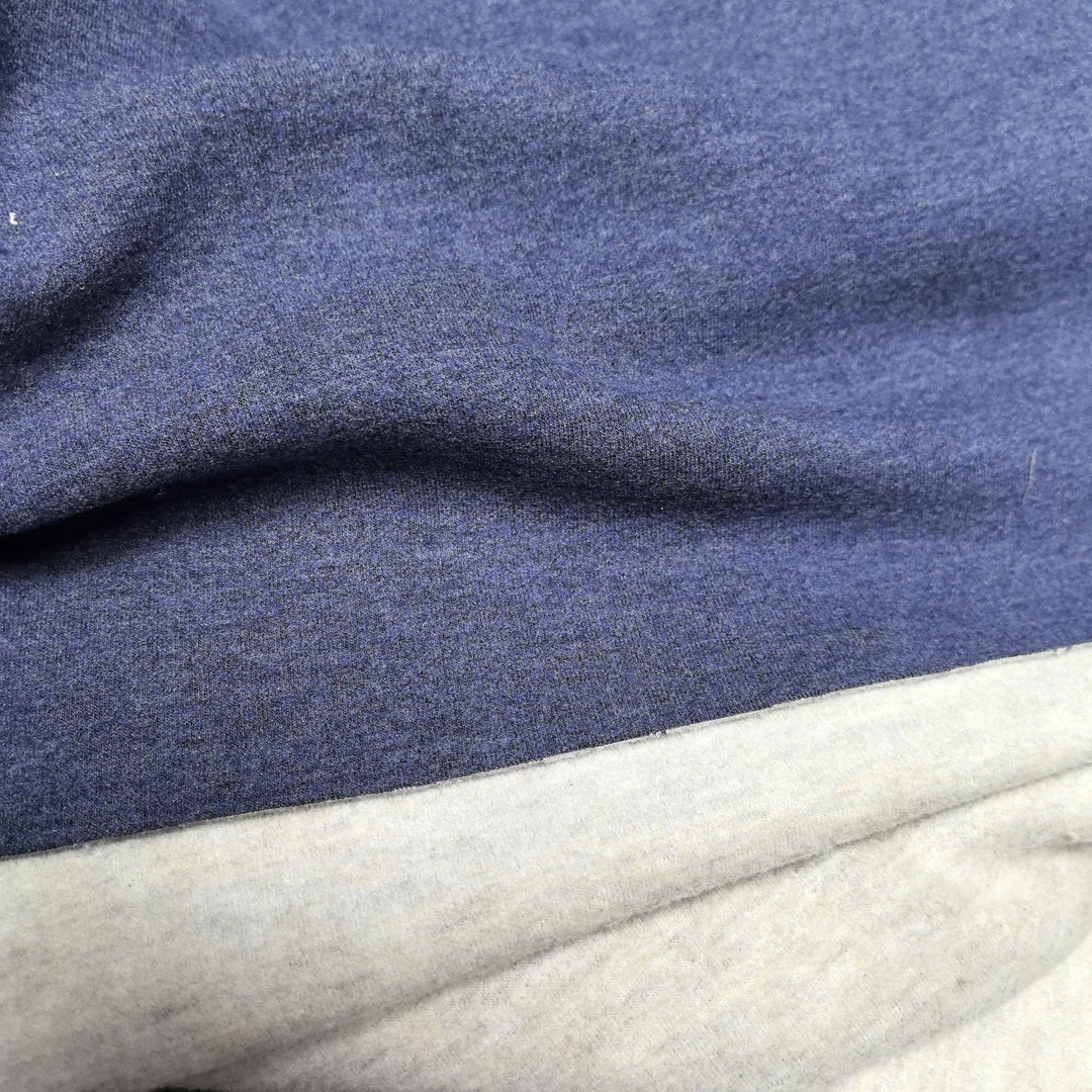 049 小爱小慕灰蓝色AB面蚕丝羊绒暖芯澳绒保暖衣面料
