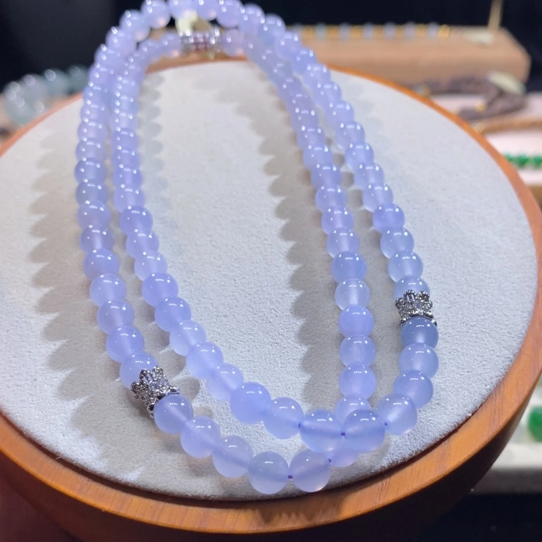 翡翠未镶嵌吊坠(不含链)翡翠梦幻紫色项链