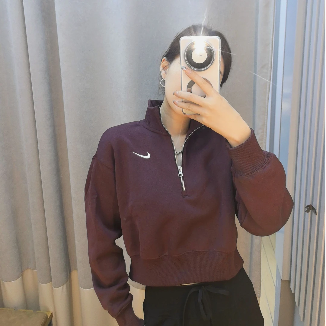 【滔搏联动】耐克Nike女子NSW PHNX FLC QZ CROP卫衣 DQ5768-652
