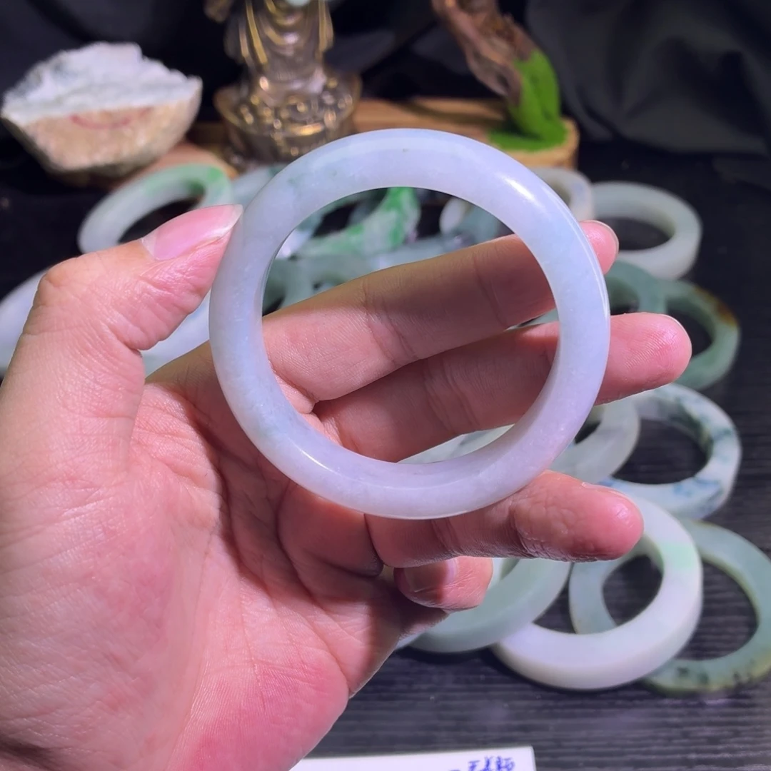 定制翡翠未镶嵌天然翡翠A货毛胚手镯定制