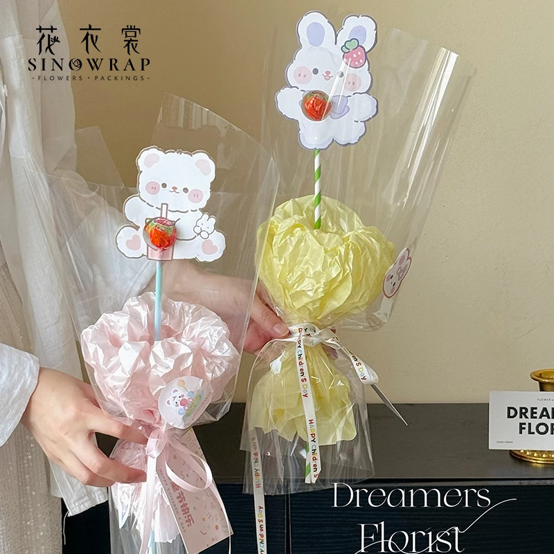 花园时光 6.1儿童节成品棒棒糖插卡抱抱桶花束配件DIY礼物花店