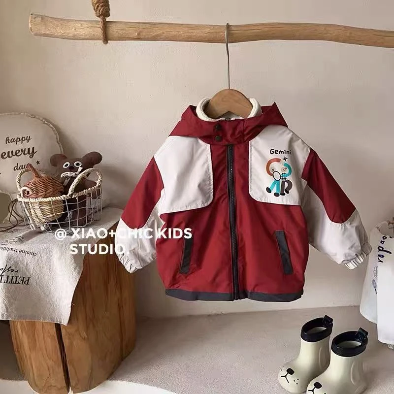 【登山派克服】儿童款加绒加厚防风防水保暖冬装男童儿童外套