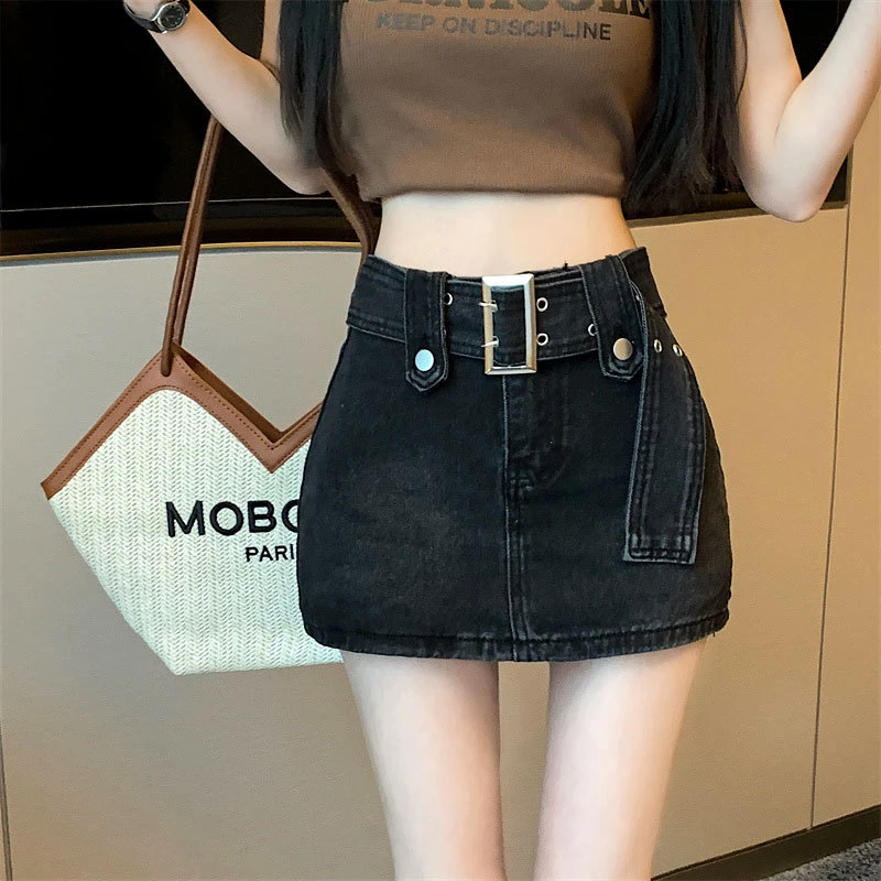 设计感牛仔裙女半身裙ins新款小众高腰百搭a字包臀短裙子百搭时尚