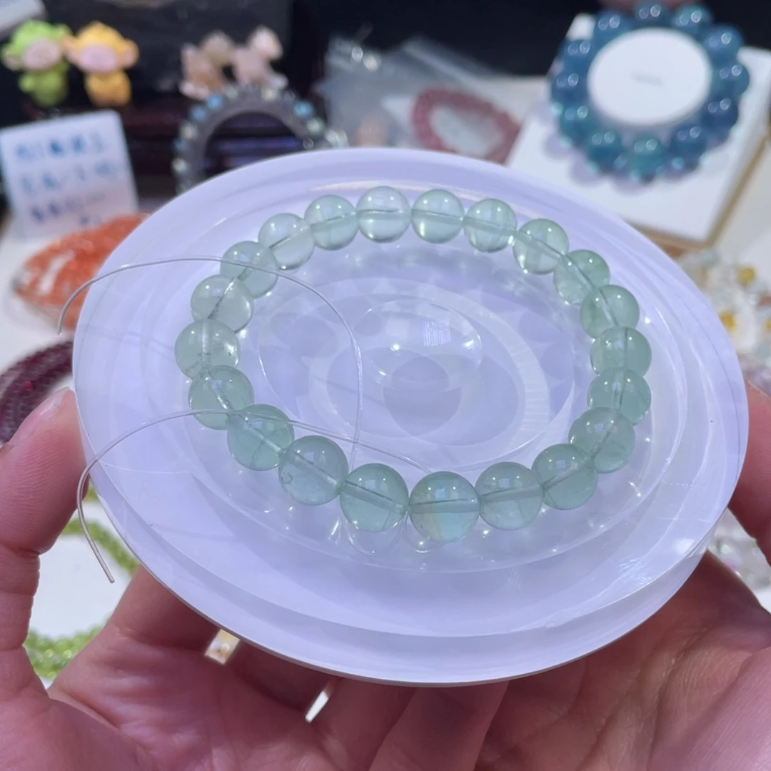 未镶嵌手链水晶薄荷曼波绿萤石10mm