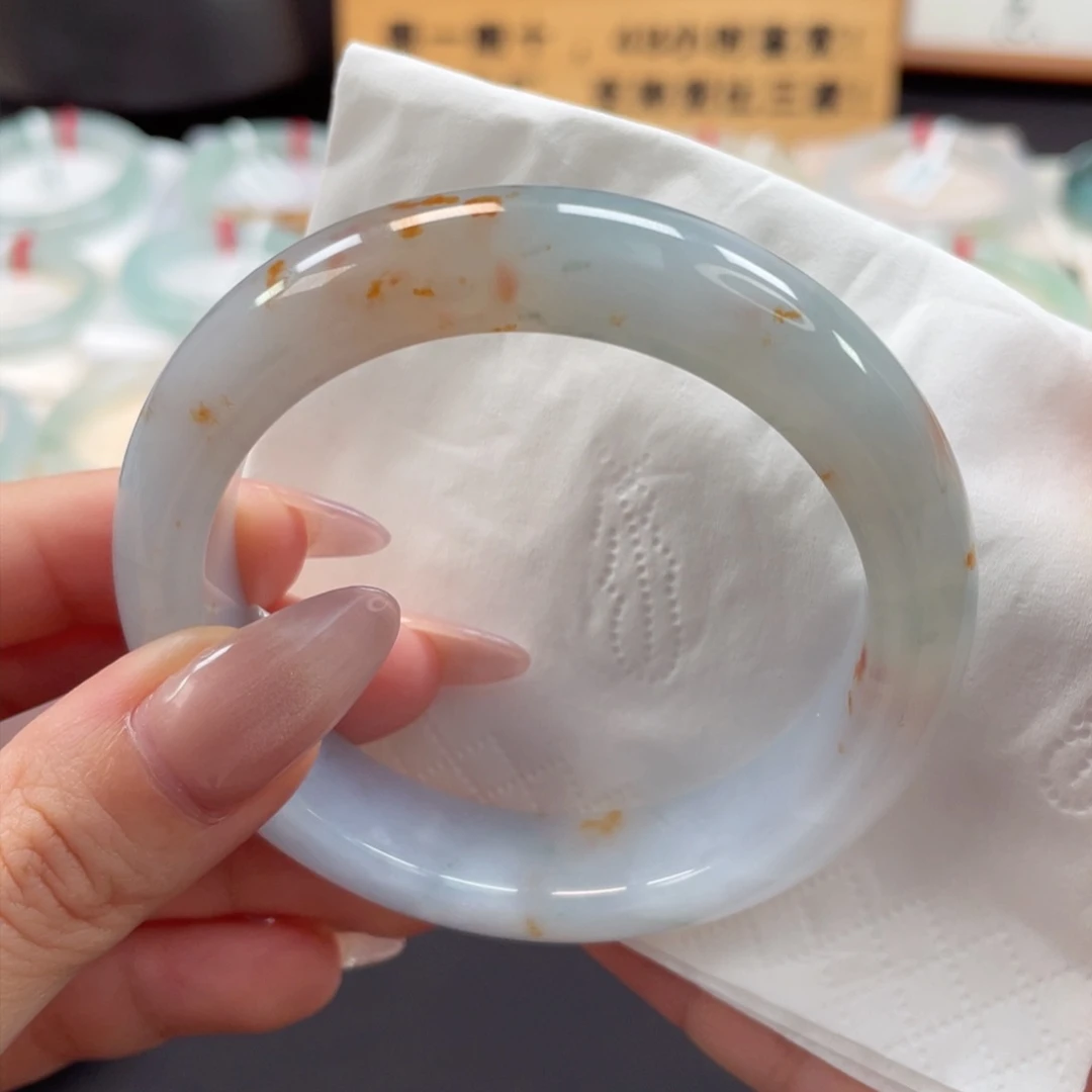 未镶嵌手镯翡翠55.2难得可遇特色桂花糕种老肉细3号