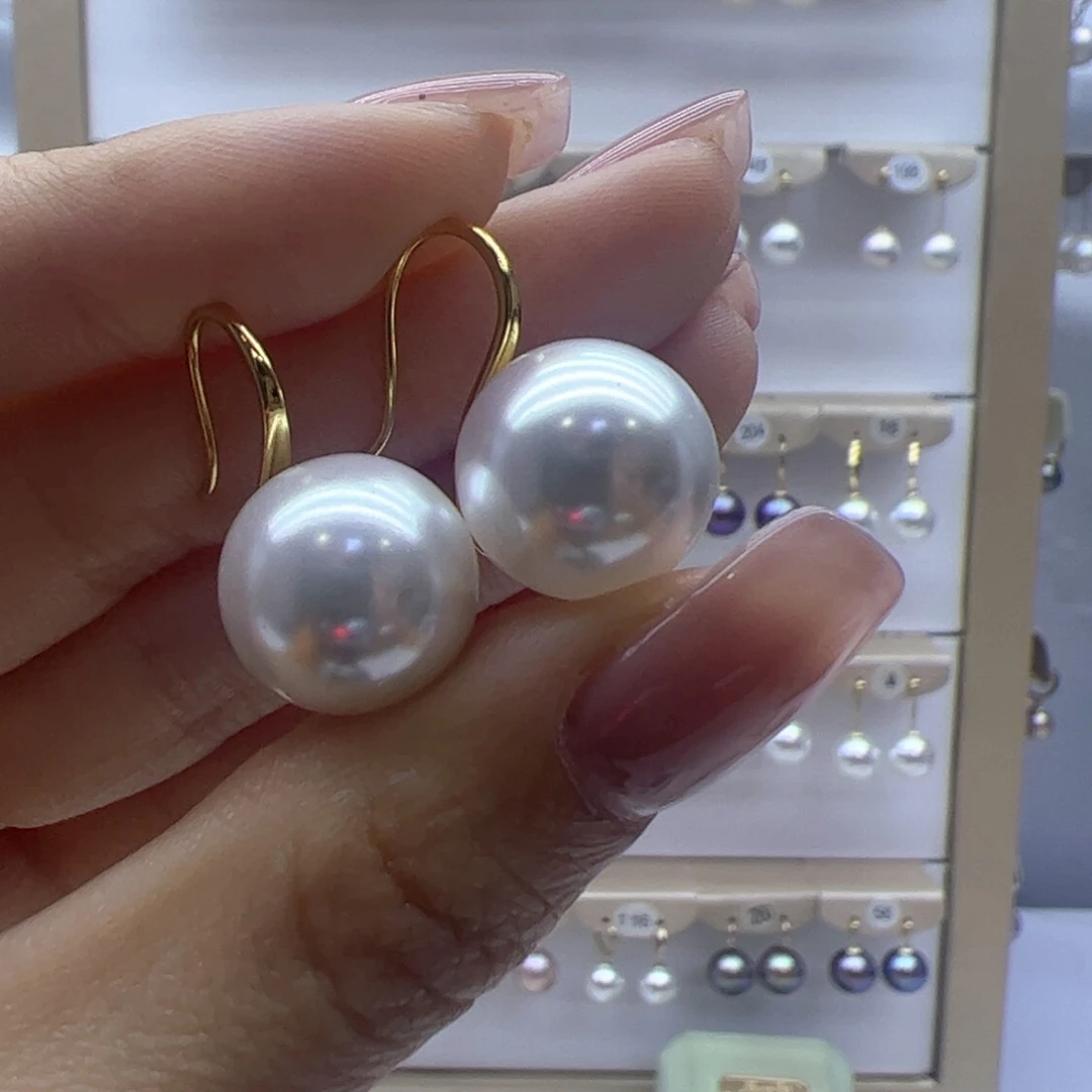 淡水珍珠耳饰18K金镶嵌