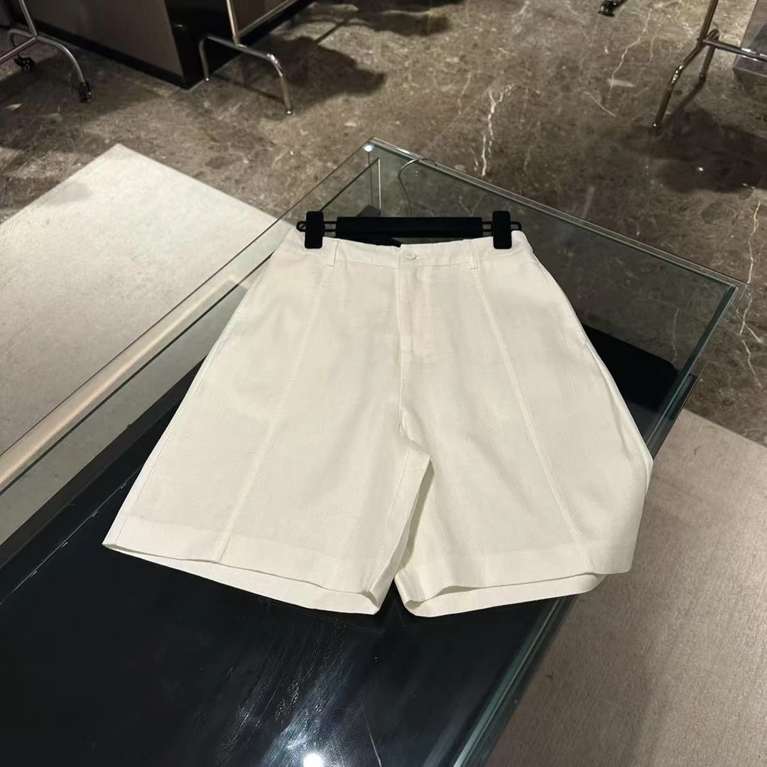 新款老钱风亚麻百搭短裤