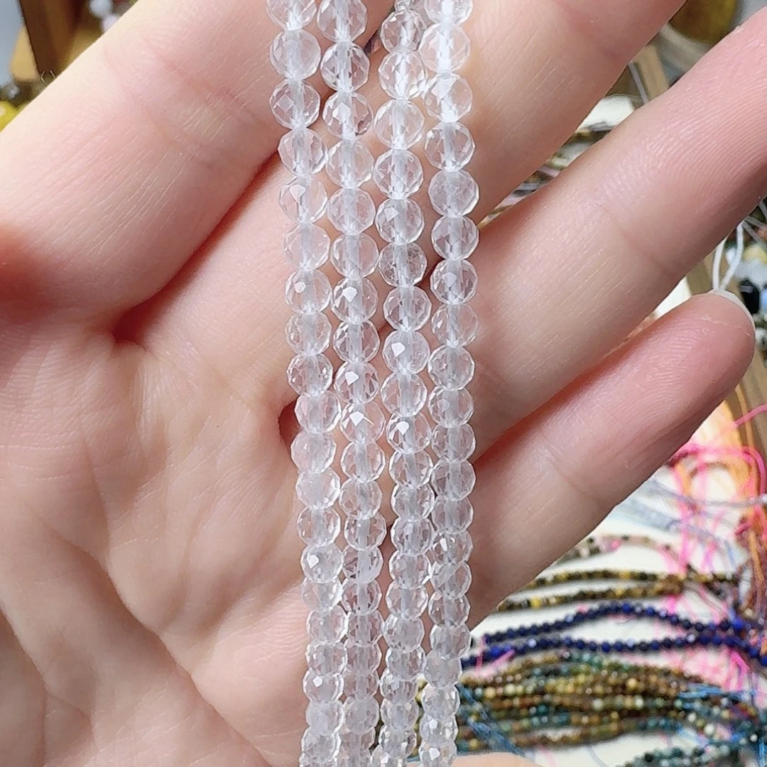 未镶嵌玛瑙/玉髓珠宝半成品卡4白水晶一条