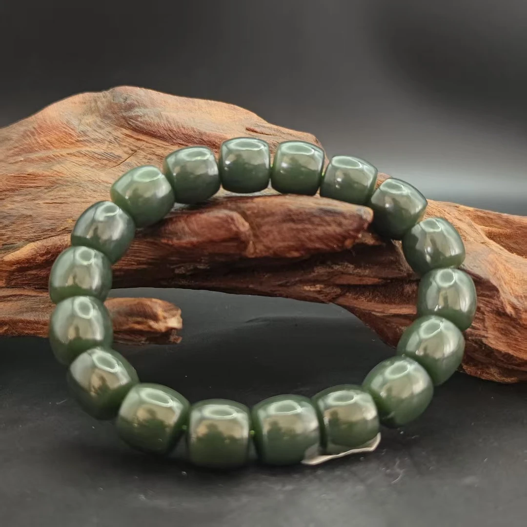 Q和田玉且末桶珠手串（卡12）2237