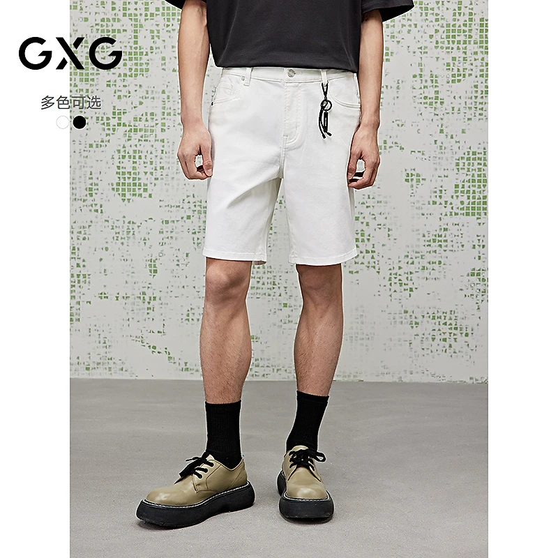 []GXG 双色直筒牛仔短裤休闲男裤25夏新品#G25X252012