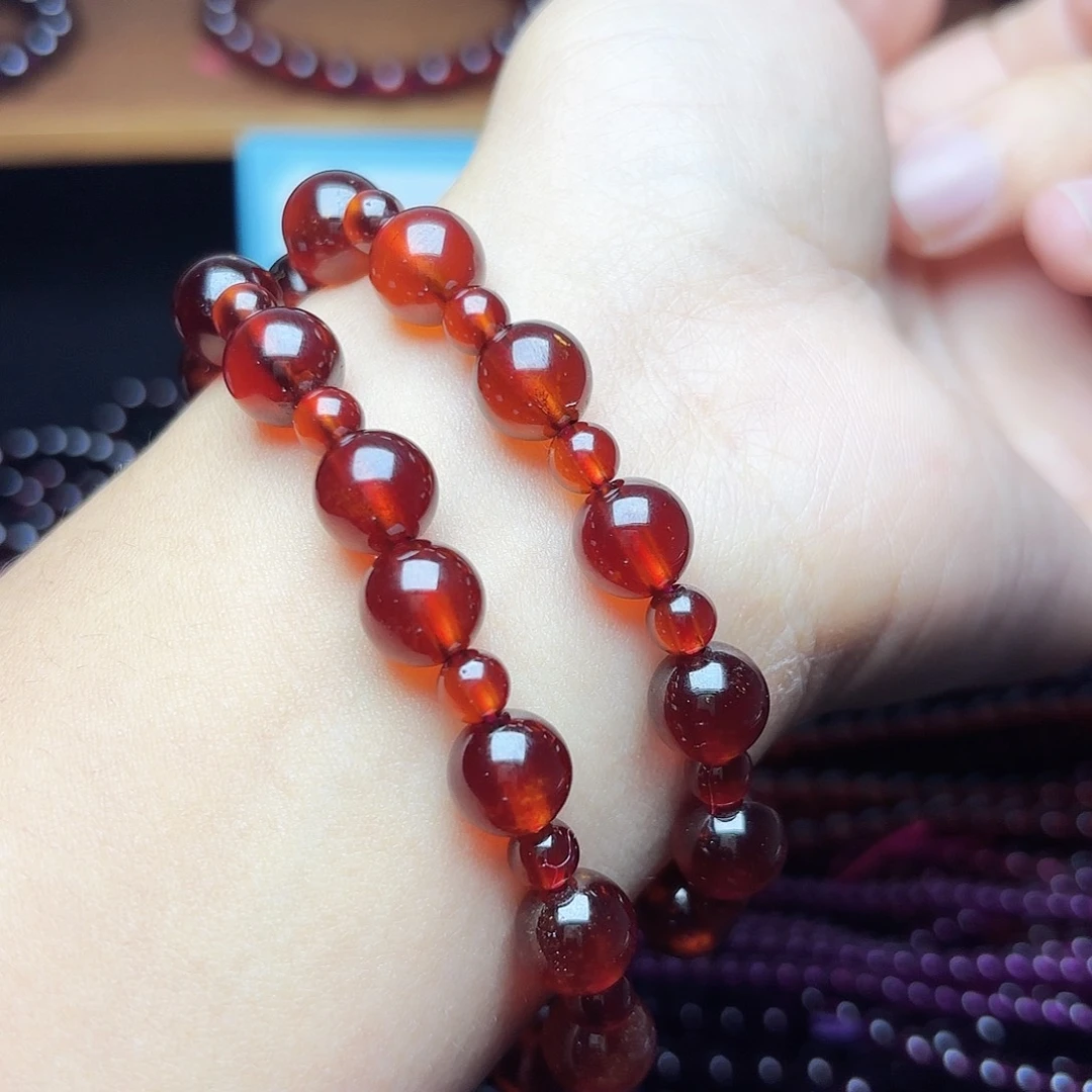 手链未镶嵌石榴石妍妍同款卡8.8➕5橙红双圈
