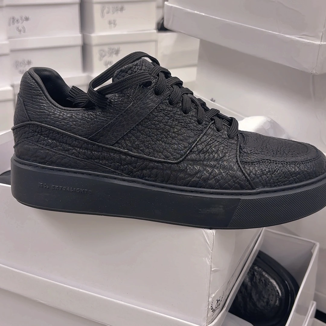 织物黑色缩纹马屯板鞋40