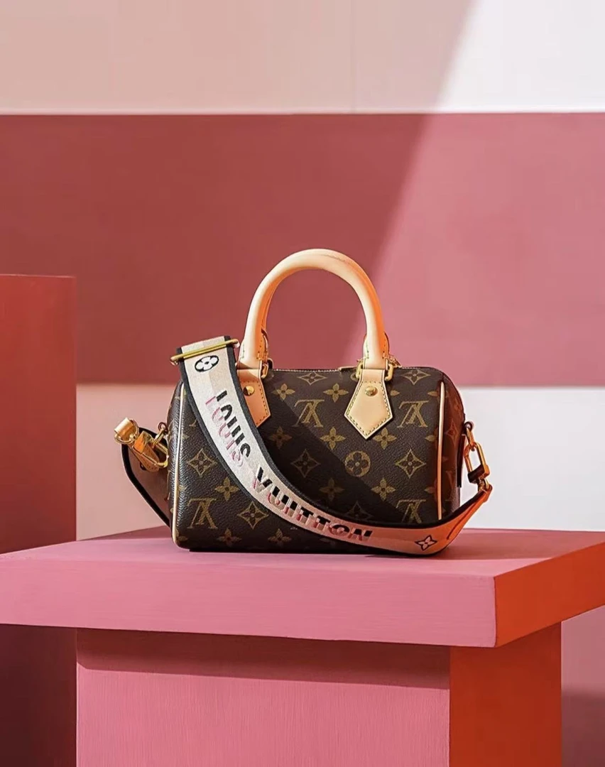 95新 LouisVuitton/路易威登 speedy 20老花单肩包/优品