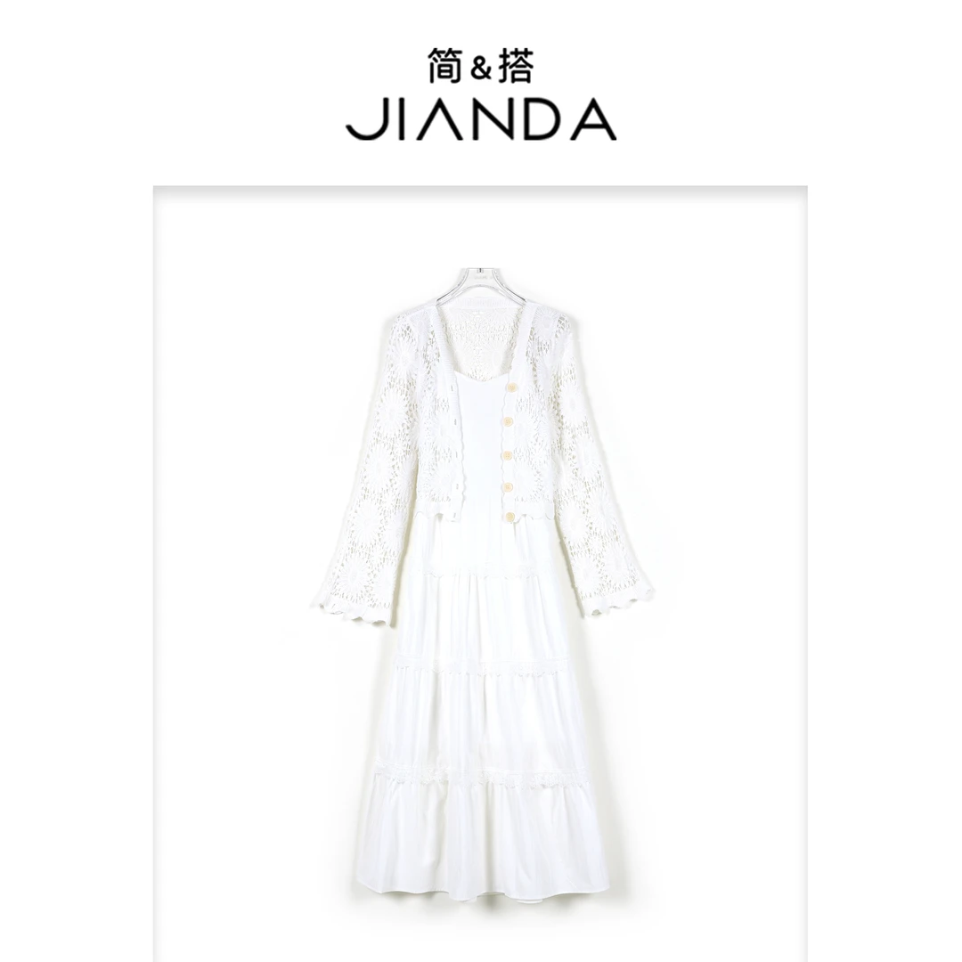 简&搭【千屿Sheila】镂空小开衫送裙子连衣裙套装252-TZ/0403-98051