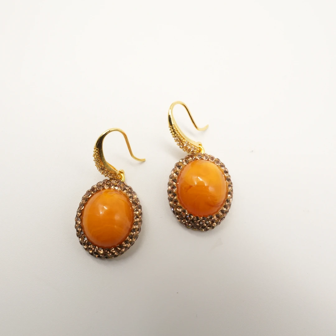 合金珐琅耳饰 精致【熙文】耳环民族风镶嵌设计师