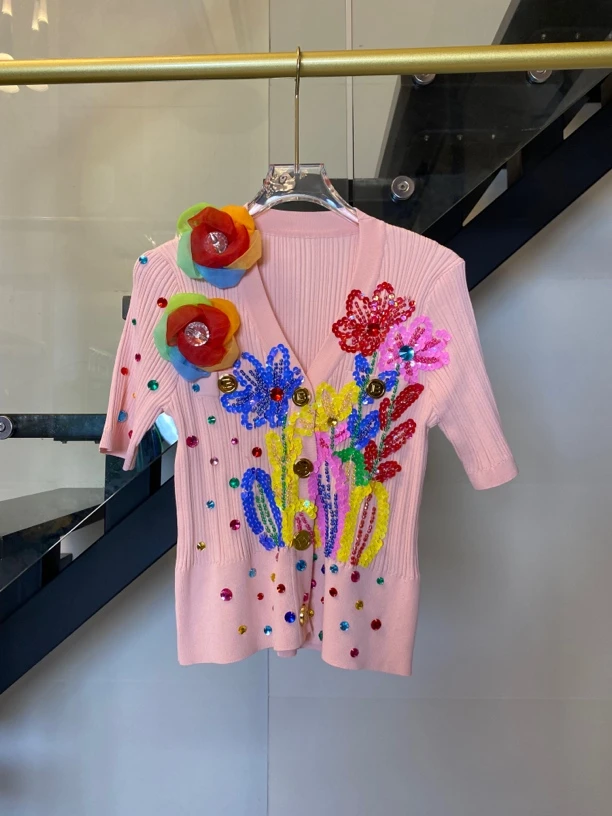 Dada设计款新款重工个性款时尚修身百搭亮色打底针织衫