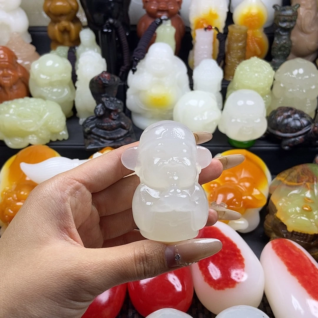 无花朵原石雕刻把件