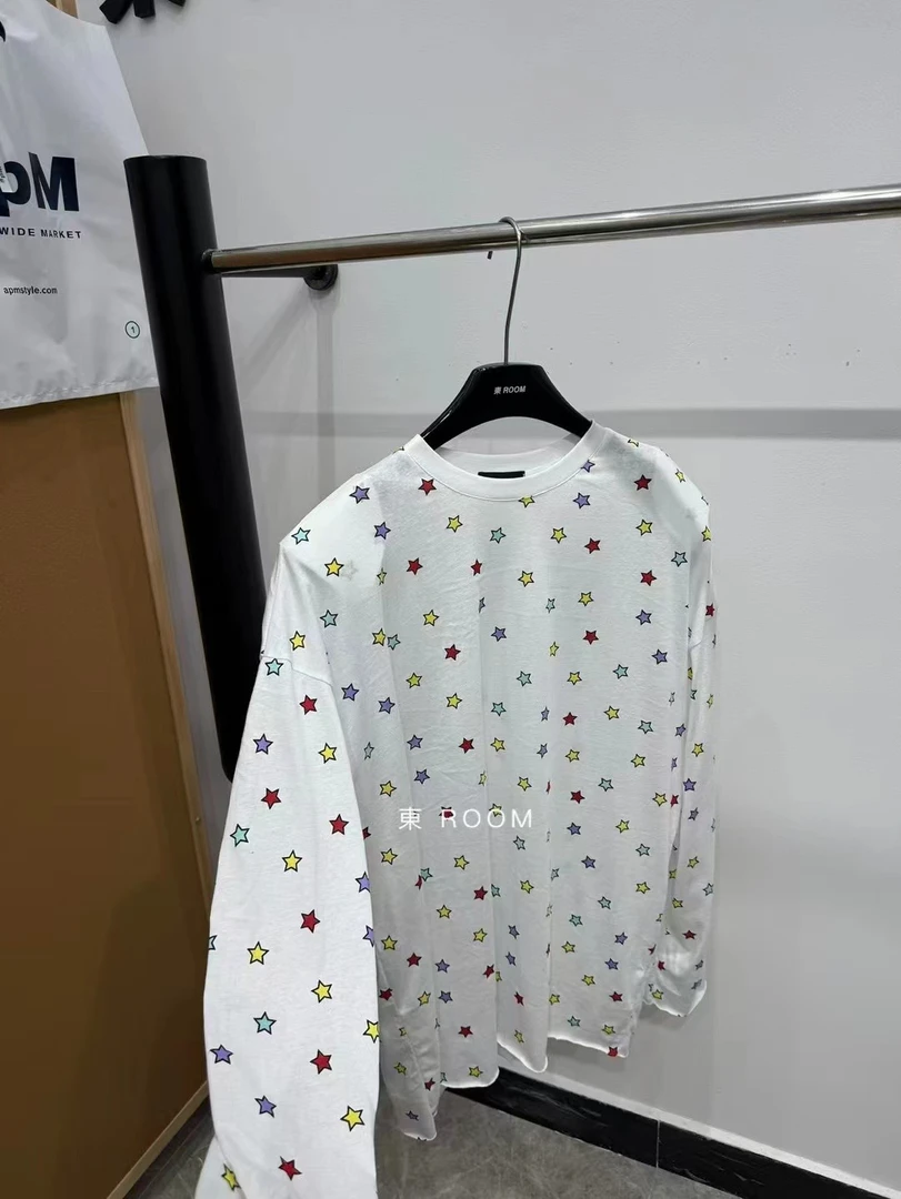 韩国夏季新款松驰感减龄五角星宽松多巴胺女生韩系ins衣服