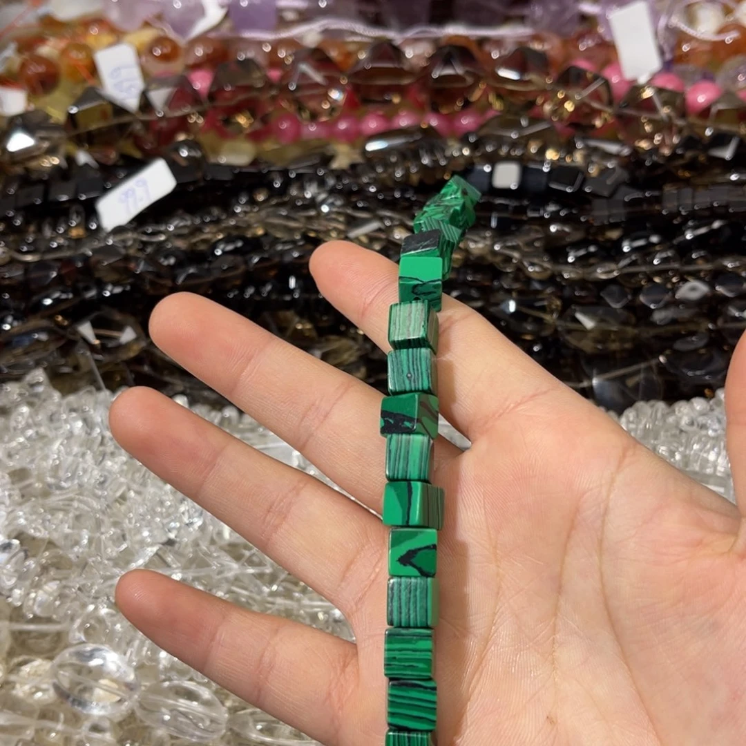 玛瑙/玉髓散珠孔雀石方糖