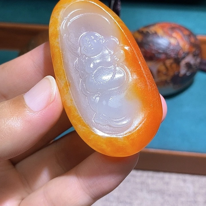 东***叶颈饰未镶嵌和田玉