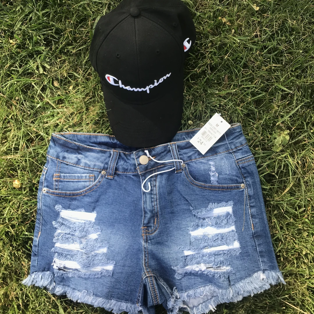 春夏潮流高腰破洞牛仔短裤跨境畅销