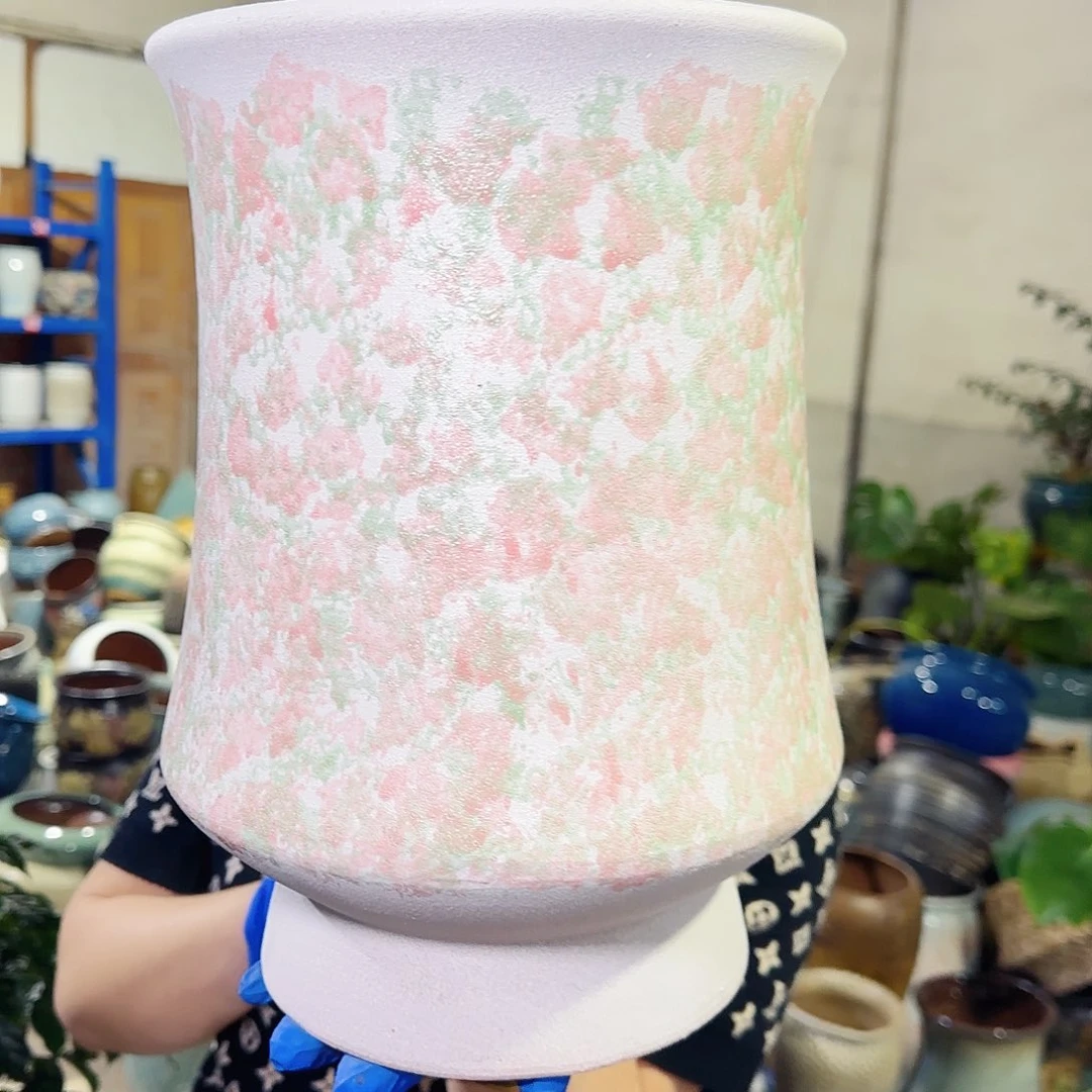 紫砂花盆高30口21