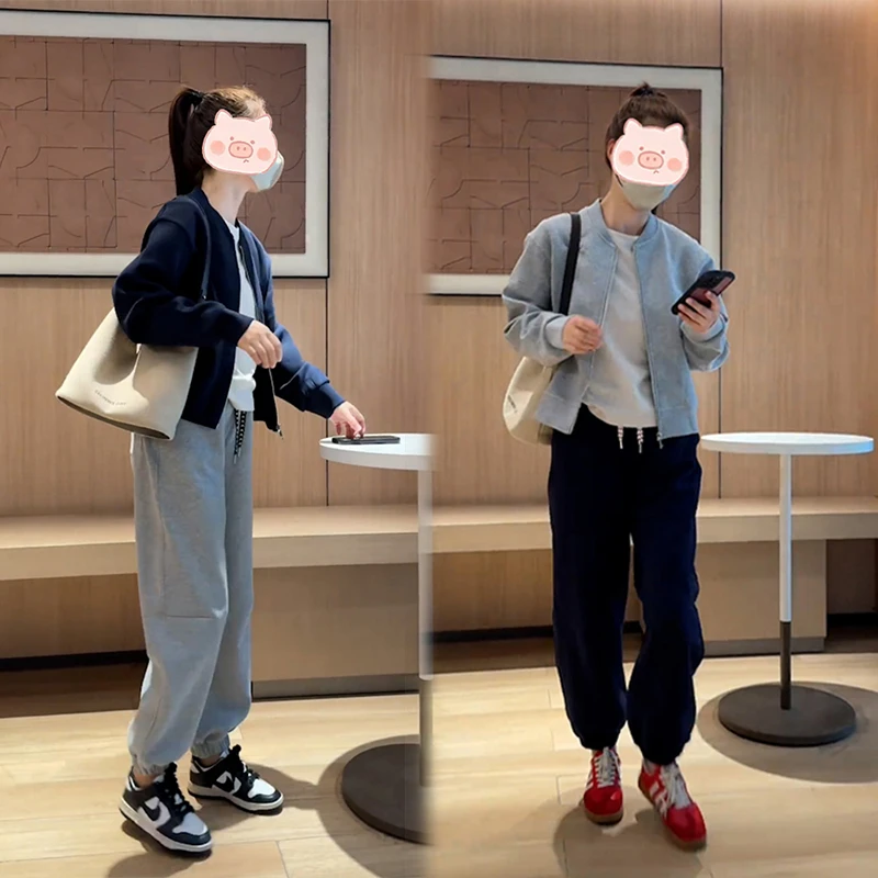 时尚百搭穿搭一整套高级设计上衣搭配高腰显瘦休闲裤两件套女潮