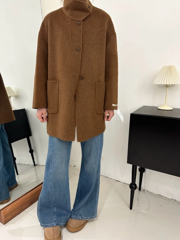 2808设计感立领双面羊毛大衣