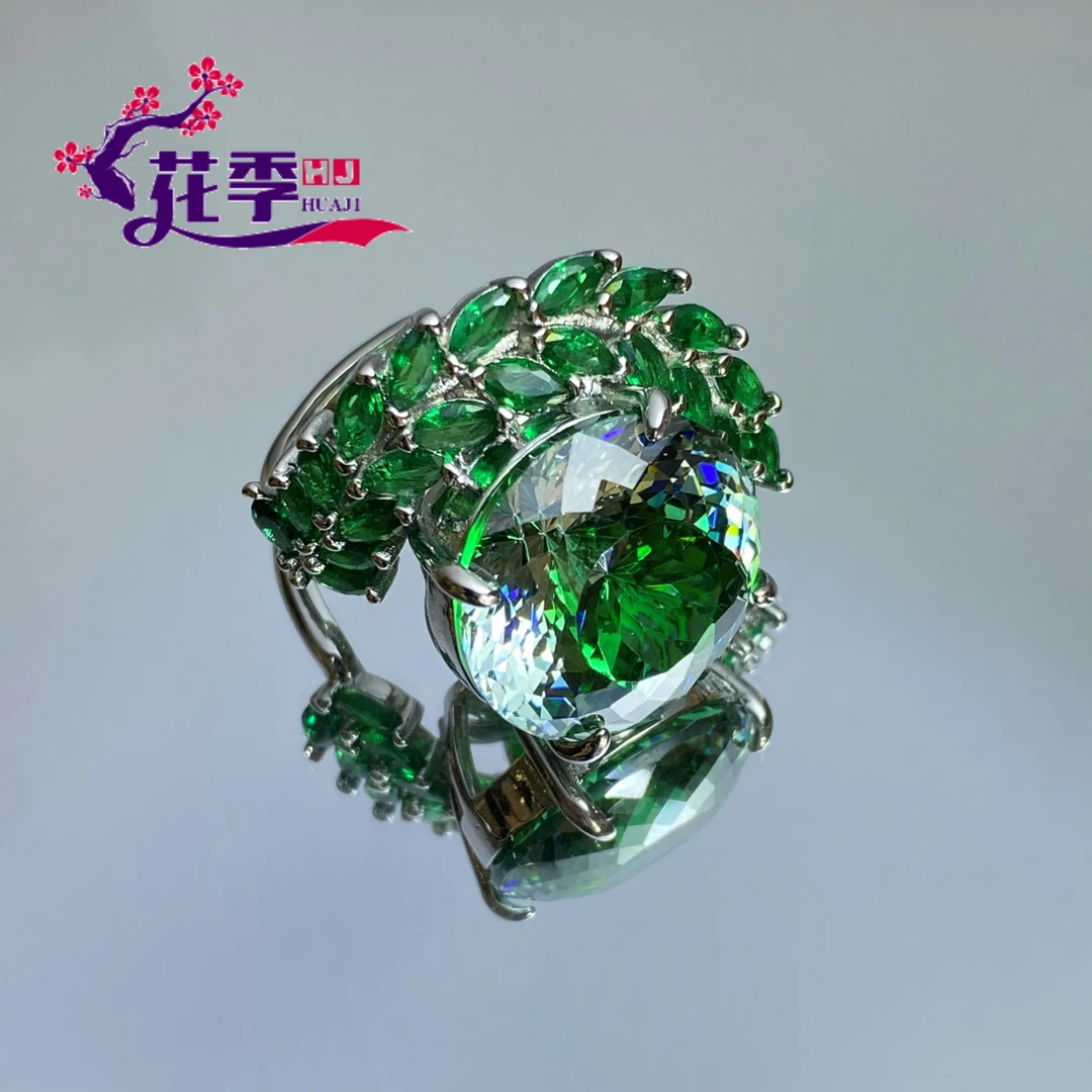 【花季】 原创双色薄荷绿炫彩强荧光戒指XG32