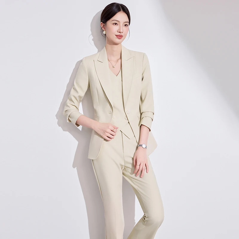 名媛西装套装秋冬新款女神范气质时尚修身职业工装洋气工作服6903