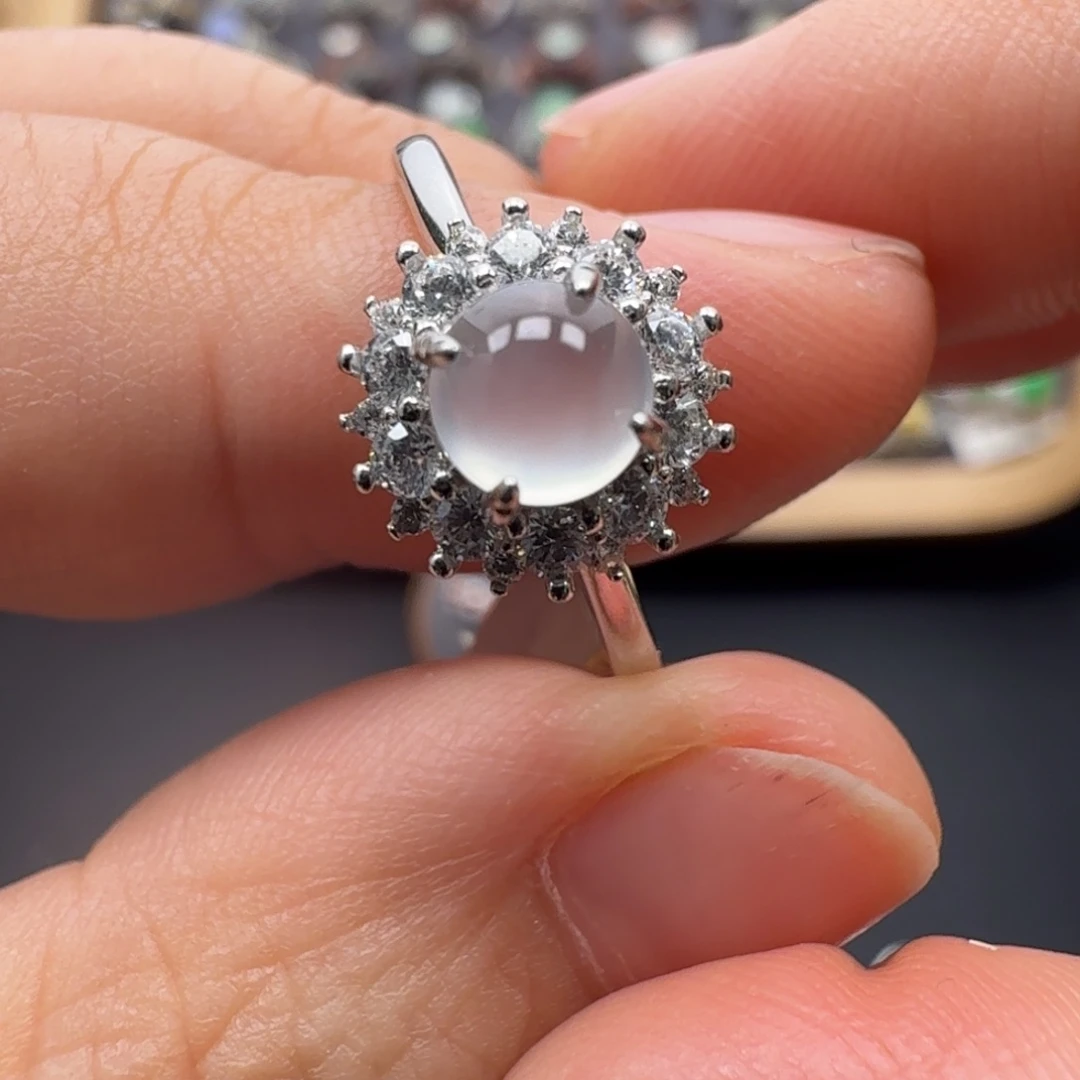 翡翠银S925镶嵌戒指808037