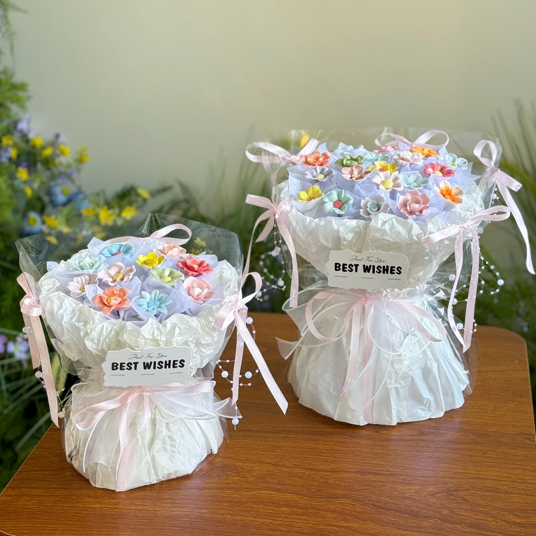 成品高温手工景德镇陶瓷花束生日礼物浪漫小清新仪式感送女生闺蜜