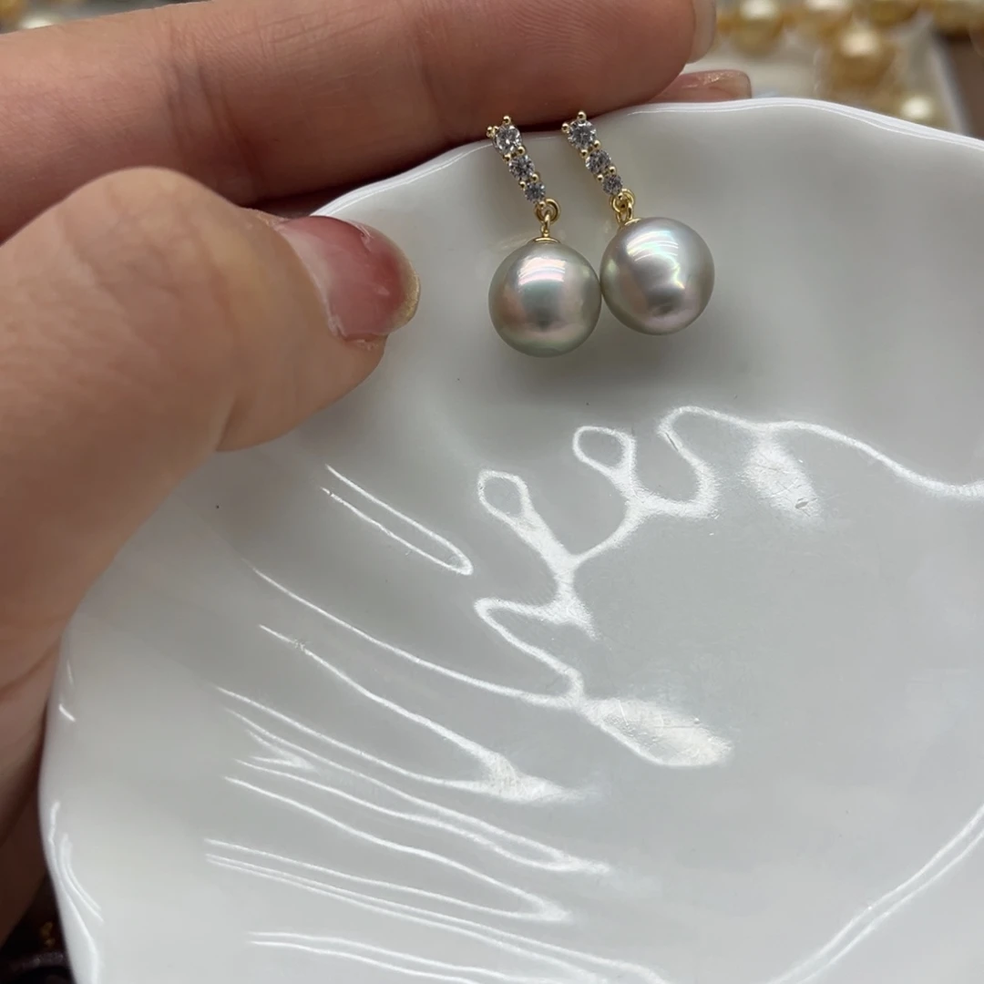耳饰海水珍珠银S925镶嵌