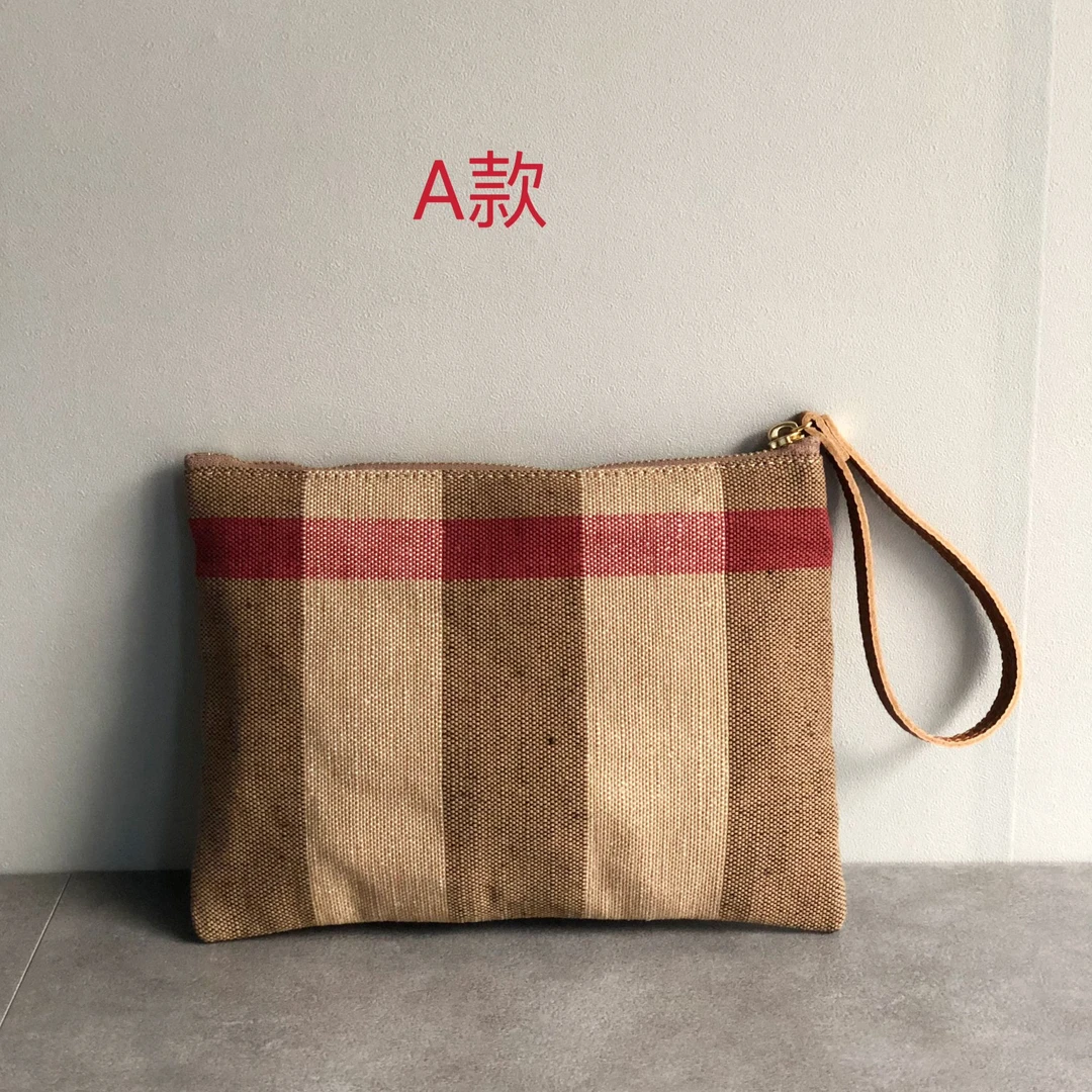 化妆包手包时尚编织女士棕色肩包格纹百搭中古卡包